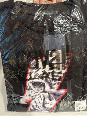 Cavalli Class Black Sweatshirt with Tiger Lightning Graphic